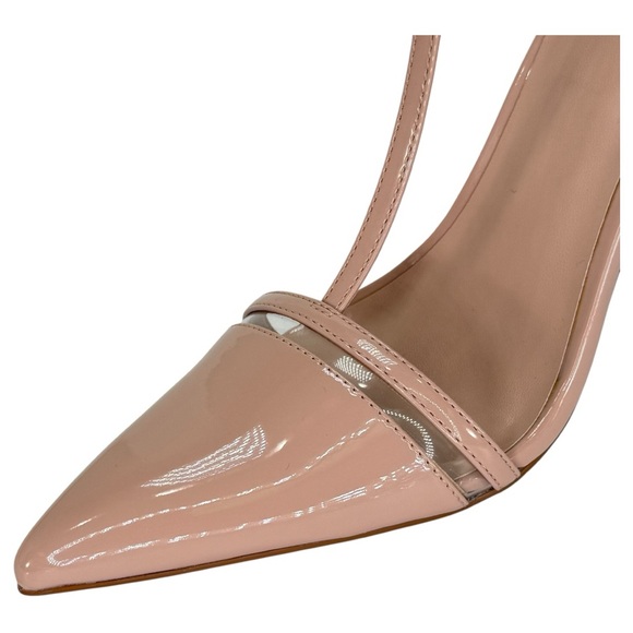 AAJ by Aminah Yvonne Nude Patent Leather Womens Heels Size 6.5M - Picture 7 of 14